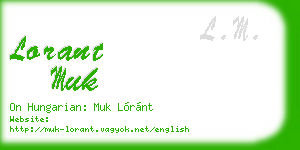 lorant muk business card